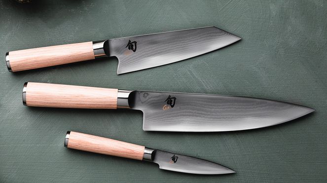 
                    Shun White Santoku from the Shun White series