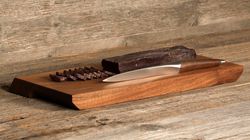 sknife couteau à viande séchée, couteau salsiz avec planche