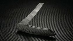 Pocket knife damask carbon